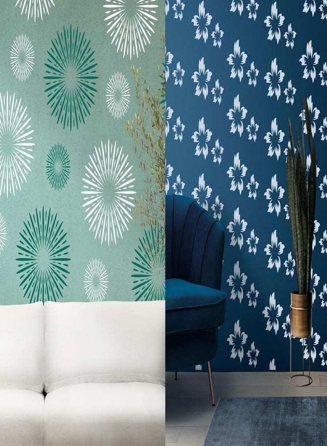 StenCart Combo of 2 Fireworks and Lily Stencil for Wall Painting Home DIY Reusable Wall Stencil Design for Wall Decoration (16x24 inch) -Pack of 2 - Image 2